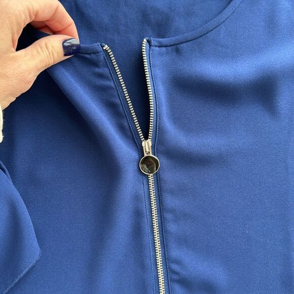 Wilfred‎ Aritzia Women’s L / XL Rebais Deep Blue Blouse Oversized Split Sleeves - Picture 7 of 13